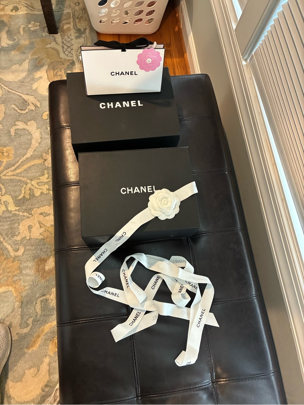 Chanel magnetic boxes and ribbon